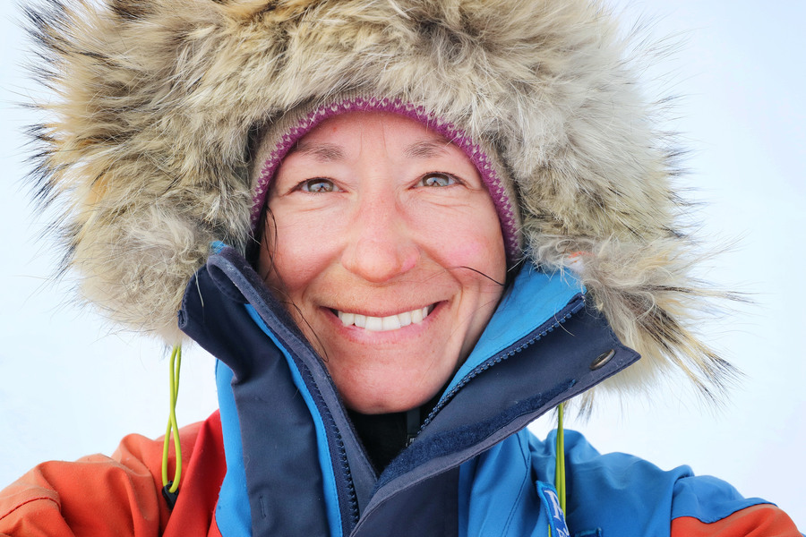 Johanna Davidsson på Sydpolen. 