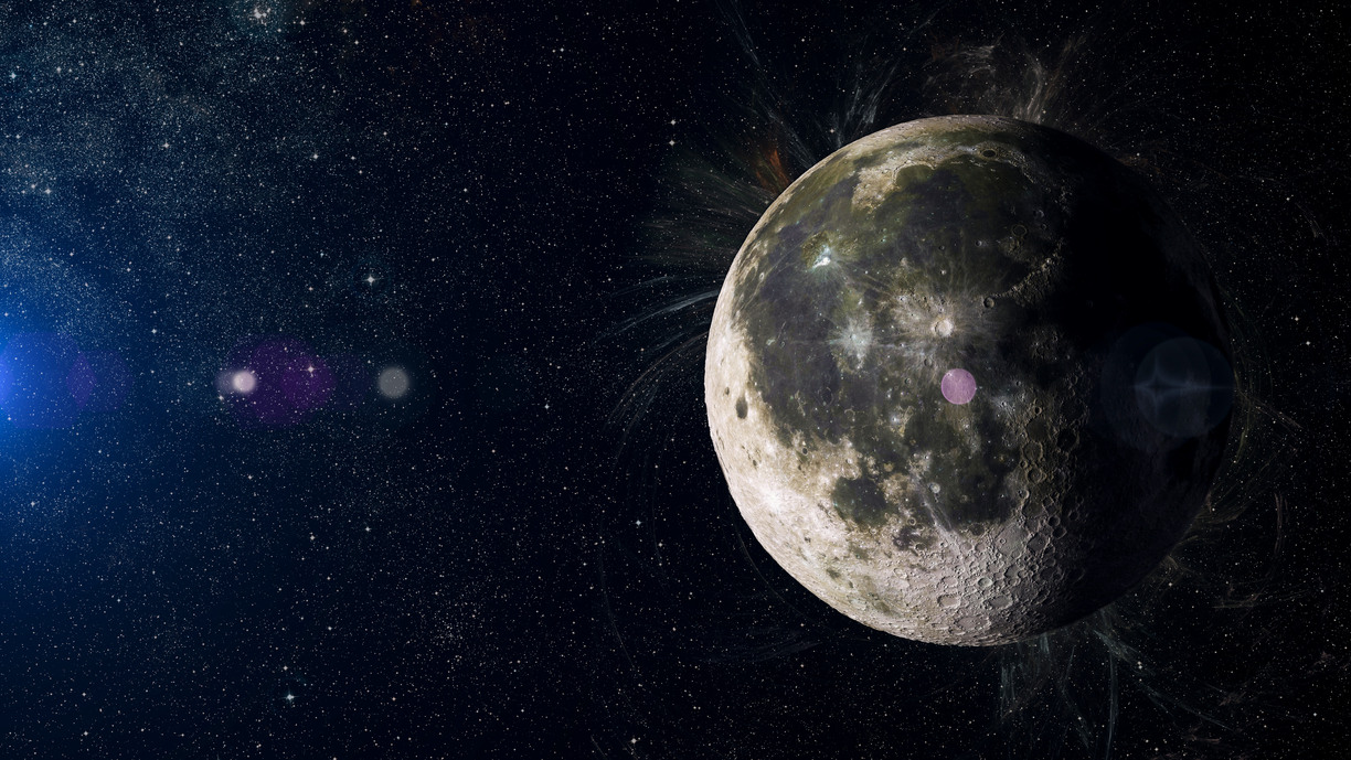 Illustration of space and the moon